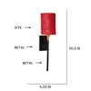Devansh Metal Electric Wall Light in Black Colour with Maroon Shade Count of 1 Light