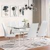 Carmen 6 Seater Glass Top Dining Table In Silver Finish