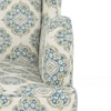 Genoa Fabric Wing Chair in Aqua Fleur Damask Colour
