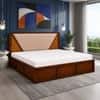 Shilp Solid Wood Compact King Bed Box Storage Provincial Teak Finish Mattress 72 x 72 Inches