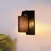 Devansh Solid Wood Electric Wall Light in Brown Colour with Black Shade Count of 1 Light
