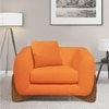 Amala Velvet 1 Seater Sofa in Orange Colour