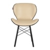 Superb Leatherette Dining Chair in Cream & Black Colour