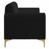 Veniza Velvet 3 Seater Sofa In Black Colour