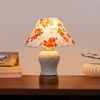 Devansh Conical Multi Cotton Shade Lamp With Wood & Mosaic Glass Base For Decoration/Office/Home/Gifting/Study For Decoration/Office/Home/Gifting/Study -(10X10X14.5) Inches -A