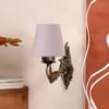 Devansh Metal Electric Wall Light in Antique Gold Colour with Grey Shade Count of 1 Light