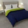 Falguni 
Navy Blue-Lemon Green Solid 250 Gsm Microfiber Single Bed Comforter