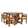 Kingston Sheesham Wood Dining Table Set in Teak Finish