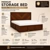 Vanya Solid Wood Compact King Bed Box Storage Provincial Teak Finish Mattress 72 x 72 Inches