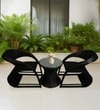 Bendigo Wicker Table And Chair Set In Black Finish