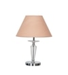 Viso Chrome Finish Metal And Clear Crystal Glass Table Lamp With Beige Cotton Shade