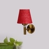 Devansh Metal Electric Wall Light in Gold Colour with Maroon Shade Count of 1 Light