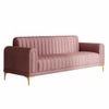 Josbert Velvet 3 Seater Sofa In Peech Colour