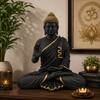 Devotional Blessing Buddha Statue in 24 Inch in Black and Gold Colour