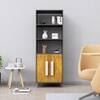 Hexa Engineered Wood Bookshelf Multipurpose Storage Rack in Slate Grey and Giant Wood Colour