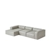 Elegantedge Wood Right Aligned 3-Seater With Upholstery Non Storage Sofa In Grey Colour