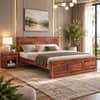 Stainfleld Solid Wood Queen  Size Bed Without Storage (Teak Finish)