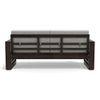 Parson 3 Seater Wooden Sofa In American Walnut Finish (Vapour Grey)