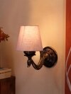 Devansh Metal Electric Wall Light in Antique Gold Colour with Grey Shade Count of 1 Light