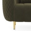 Amora 1 Seater Fabric Sofa In Deep Olive Velvet