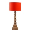 Devansh Orange Cotton Table Lamp With  Wood Natural Base (7X7X21.25 Inches)-5