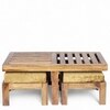 Irish Sheesham Wood 2 Seater Coffee Table Set In Teak Finish