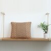 Archer Khaki Cream Knitted Cushion Cover  16X16 Inches
