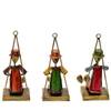 Desert Art Metal Handpainted Cap Jhula Musician Wall Hanging Set of 3