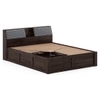Jennings Solid Wood Queen Size Bed With Box Storage (American Walnut Finish)