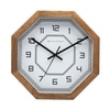 Octagonal Wooden Wall Clock with Sharp Black Indices