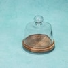 Ireka Homes Sugar Shell Acacia Wood Cake Stand with Glass Dome