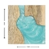Ireka Home Blue Wave Wood and Resin Coaster Set – Set of 4
