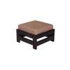 Kumkum Sheesham Wood Foot Stool in Dark Walnut Finish with Jute Beige Cushion