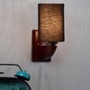 Devansh Solid Wood Electric Wall Light in Black Colour with Black Shade Count of 1 Light