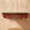 Multishade Colour Solid Wood Handcarved Pinaka Floating Wall Shelf with distres finish by DisooFashions