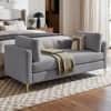 Cova Velvet Chaise Lounger in Grey Color