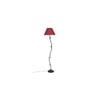 Ireen Maroon Natural Fiber Floor Lamp with Black Iron Base
