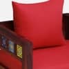 Rangrez Sheesham Wood 1 Seater Sofa in Honey Oak Finish with Red Cushion