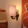 Devansh Metal Electric Wall Light in Antique Gold Colour with Grey Shade Count of 1 Light