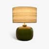 Fern Handicrafted Table Lamp in Frosted Green and Printed Colour