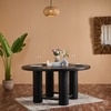 Elysianis Leewell Solid Wood 6 Seater Dining Table in Black Finish