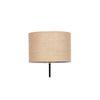 Cairo Beige Natural Fiber Floor Lamp with Black Iron Base