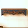 Multishade Colour Solid Wood Handcarved Parijat Dvaita Floating Wall Shelf with distres finish by DisooFashions