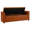 Sibol Leatherette  2 Seater Ottoman Bench with Storage  in Tan Color