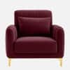 Monly Velvet 1 Seater Sofa Maroon Color
