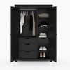 Claire Solid Sheesham Wood 2 Door Wardrobe In Black Finish