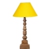 Devansh Yellow Cotton Table Lamp With  Wood Natural Base (10X10X21 Inches)-31