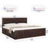 Keaton Sheesham Wood Queen Size Bed Drawer And Box Storage Walnut Finish (60 x 78 inches)