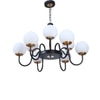 Eliante 9-Light White Mild Steel And Glass Chandelier, Modern Hanging Ceiling Light Fixture