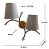 Devansh Metal Electric Wall Light in Gold Colour with Grey Shade Count of 2 Lights